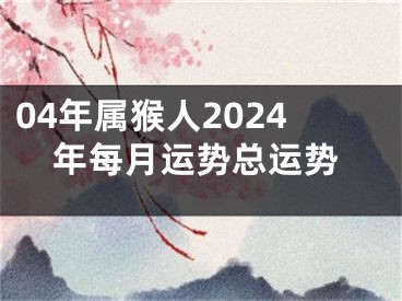 04年属猴人2024年每月运势总运势