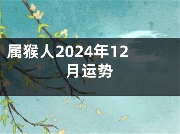 属猴人2024年12月运势