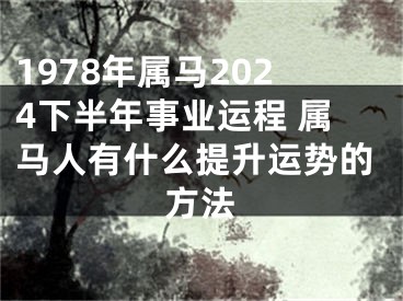 1978年属马2024下半年事业运程 属马人有什么提升运势的方法