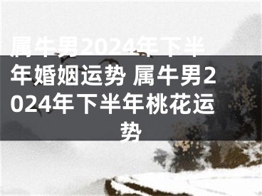 属牛男2024年下半年婚姻运势 属牛男2024年下半年桃花运势