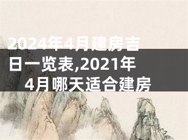 2024年4月建房吉日一览表,2021年4月哪天适合建房