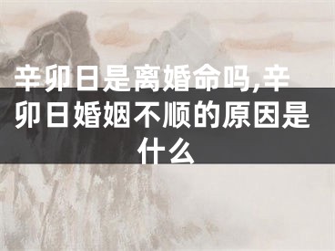 辛卯日是离婚命吗,辛卯日婚姻不顺的原因是什么