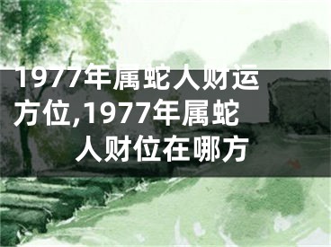 1977年属蛇人财运方位,1977年属蛇人财位在哪方