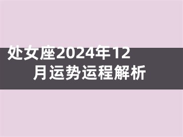 处女座2024年12月运势运程解析