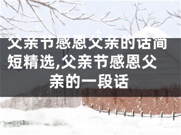 父亲节感恩父亲的话简短精选,父亲节感恩父亲的一段话