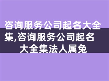 咨询服务公司起名大全集,咨询服务公司起名大全集法人属兔