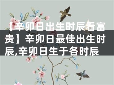 【辛卯日出生时辰看富贵】辛卯日最佳出生时辰,辛卯日生于各时辰