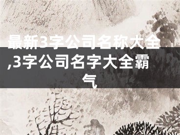 最新3字公司名称大全,3字公司名字大全霸气