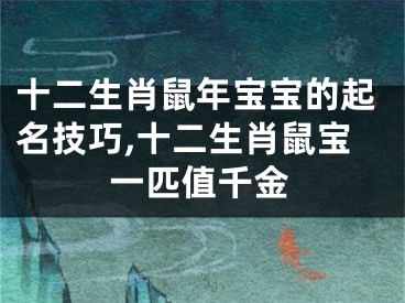 十二生肖鼠年宝宝的起名技巧,十二生肖鼠宝一匹值千金