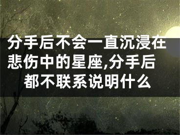 分手后不会一直沉浸在悲伤中的星座,分手后都不联系说明什么