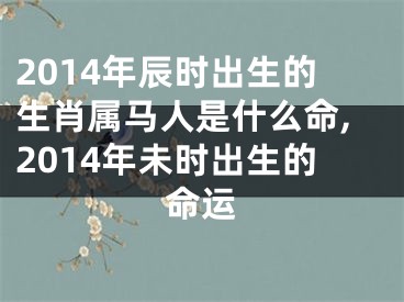 2014年辰时出生的生肖属马人是什么命,2014年未时出生的命运