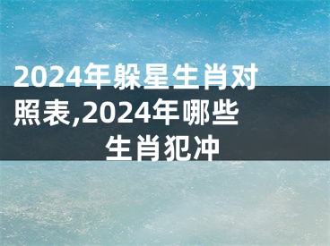 2024年躲星生肖对照表,2024年哪些生肖犯冲