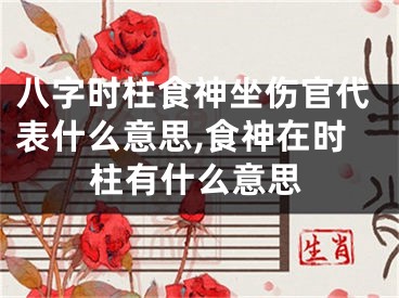 八字时柱食神坐伤官代表什么意思,食神在时柱有什么意思