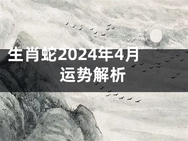 生肖蛇2024年4月运势解析