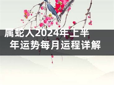 属蛇人2024年上半年运势每月运程详解