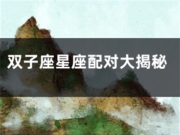 双子座星座配对大揭秘