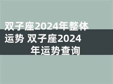 双子座2024年整体运势 双子座2024年运势查询