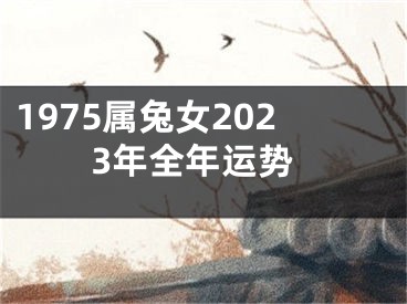 1975属兔女2023年全年运势