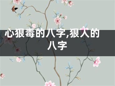 心狠毒的八字,狠人的八字