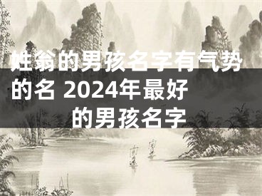 姓翁的男孩名字有气势的名 2024年最好的男孩名字