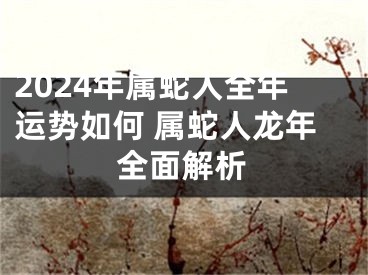 2024年属蛇人全年运势如何 属蛇人龙年全面解析