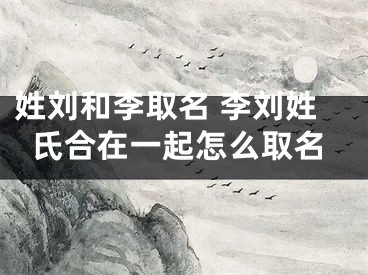 姓刘和李取名 李刘姓氏合在一起怎么取名