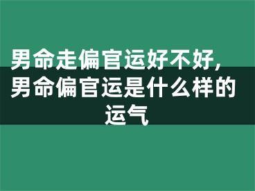 男命走偏官运好不好,男命偏官运是什么样的运气