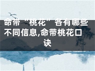 命带“桃花”各有哪些不同信息,命带桃花口诀