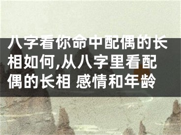 八字看你命中配偶的长相如何,从八字里看配偶的长相 感情和年龄