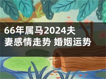 66年属马2024夫妻感情走势 婚姻运势