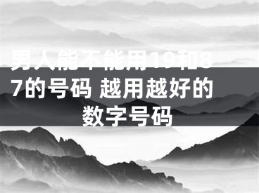 男人能不能用19和87的号码 越用越好的数字号码