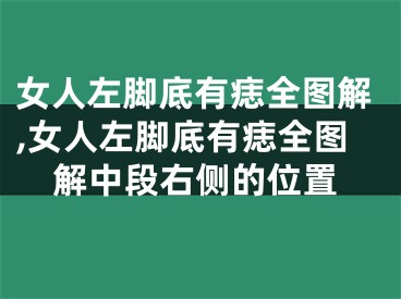 女人左脚底有痣全图解,女人左脚底有痣全图解中段右侧的位置