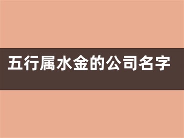 五行属水金的公司名字