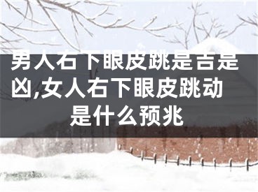 男人右下眼皮跳是吉是凶,女人右下眼皮跳动是什么预兆