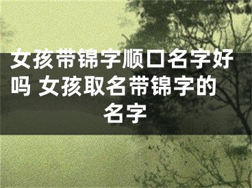 女孩带锦字顺口名字好吗 女孩取名带锦字的名字