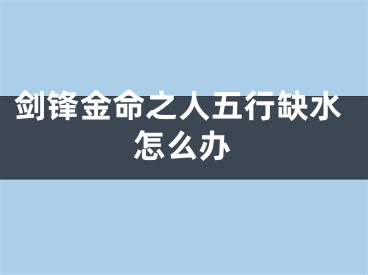 剑锋金命之人五行缺水怎么办