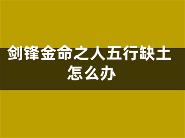 剑锋金命之人五行缺土怎么办