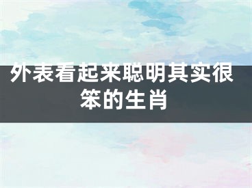 外表看起来聪明其实很笨的生肖