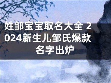 姓邹宝宝取名大全 2024新生儿邹氏爆款名字出炉