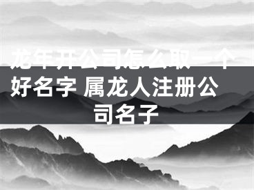 龙年开公司怎么取一个好名字 属龙人注册公司名子