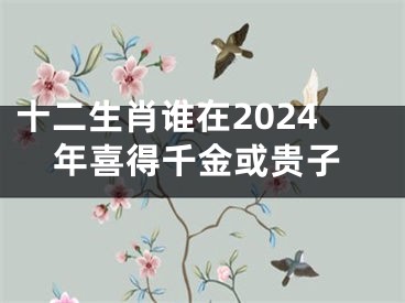 十二生肖谁在2024年喜得千金或贵子