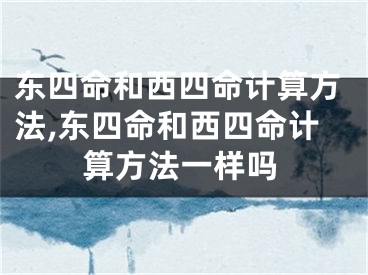 东四命和西四命计算方法,东四命和西四命计算方法一样吗