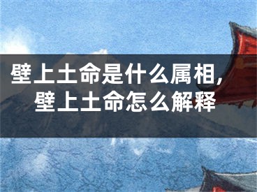 壁上土命是什么属相,壁上土命怎么解释