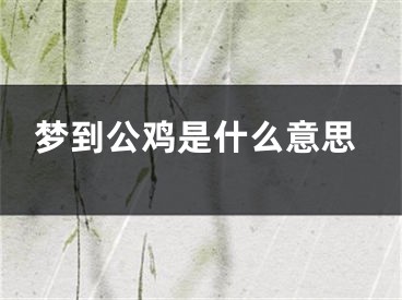 梦到公鸡是什么意思