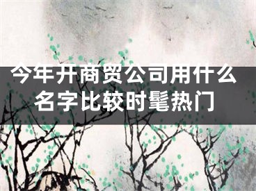 今年开商贸公司用什么名字比较时髦热门
