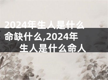 2024年生人是什么命缺什么,2024年生人是什么命人