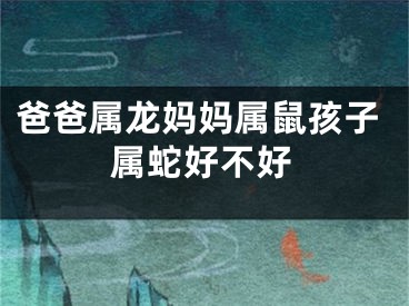 爸爸属龙妈妈属鼠孩子属蛇好不好