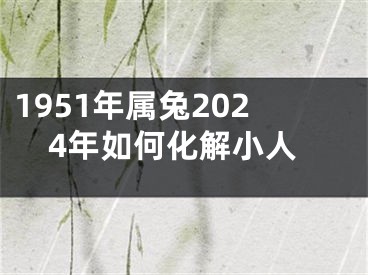 1951年属兔2024年如何化解小人