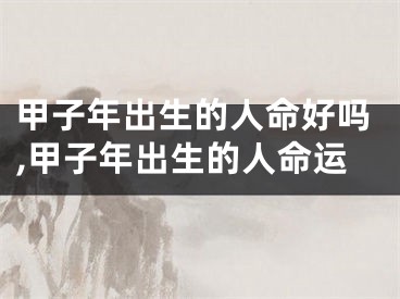 甲子年出生的人命好吗,甲子年出生的人命运