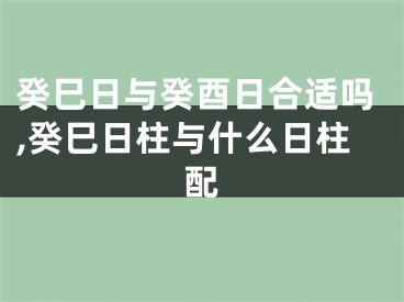 癸巳日与癸酉日合适吗,癸巳日柱与什么日柱配